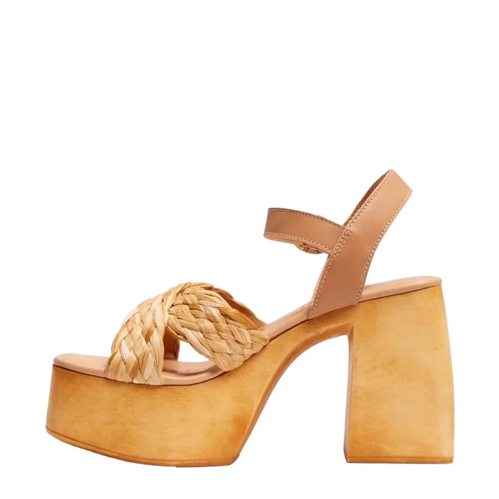 Woven Sam Edelman SUZANNAH, TAN RAFIA/Lea platform